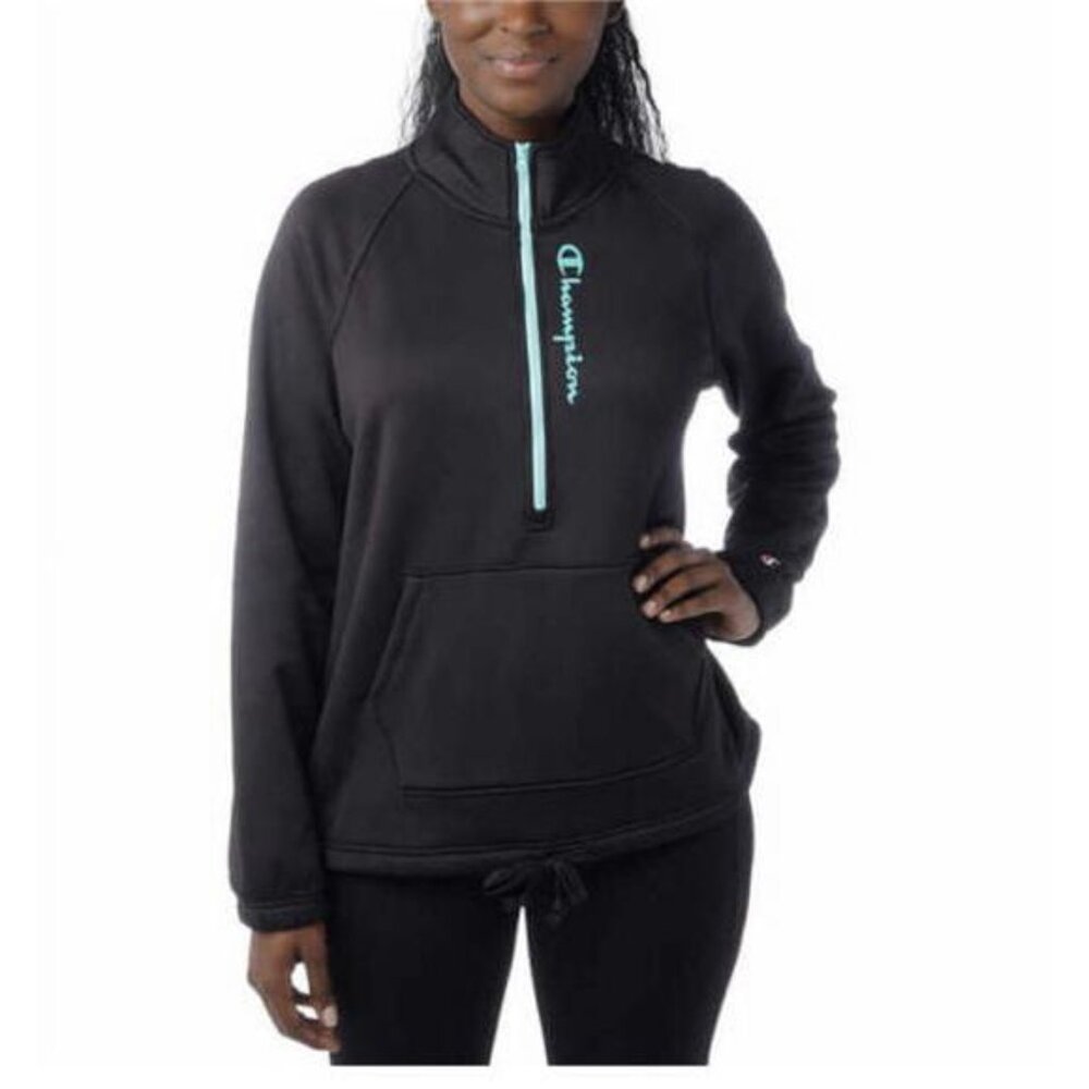 Champion Ladies' Quarter Zip Fleece Jacket (Black, Medium) - Picture 1 of 3